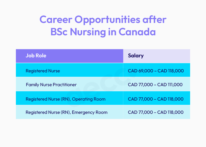 Career Opportunities after BSc Nursing in Canada