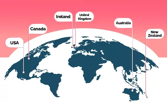 AECC Global India Services - Australia, Canada, Ireland, New Zealand, the United Kingdom, and the United States